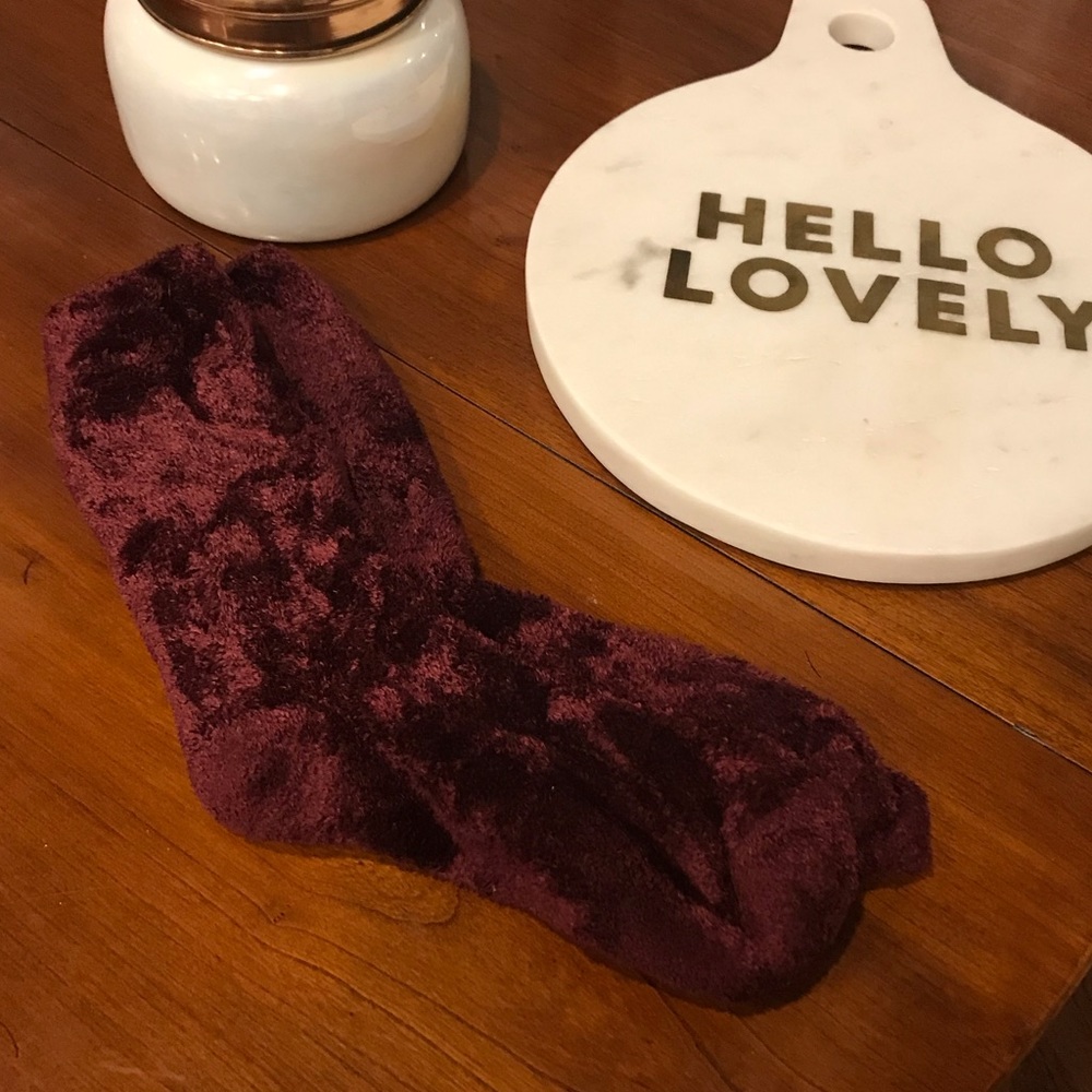 Maroon Fuzzy Socks